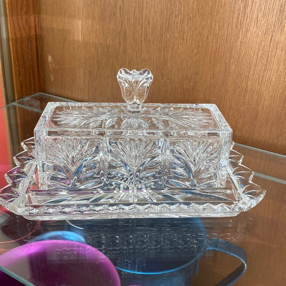 Dining Lead Crystal Butter Dish Poshmark